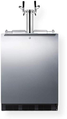 Summit 24" Undercounter Kegerator, Dual Tap Kit, ADA-Compliant, Stainless Steel - SBC58BLBIADALock 2 Tap Locks Included