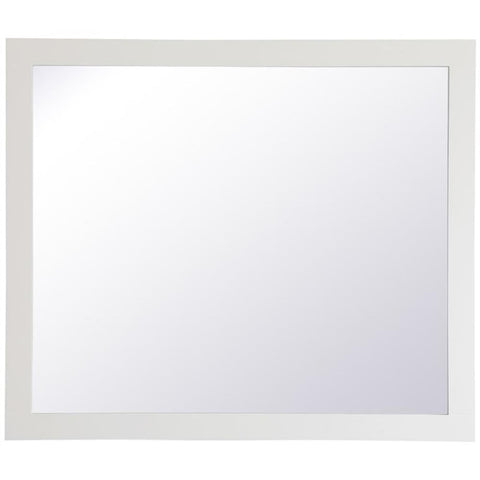 Elegant Decor Aqua 36" x 42" Wood Frame Bathroom Mirror in White