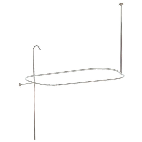 Kingston Brass ABT1040-8 Vintage Oval Shower Riser with Enclosure, 59-Inch, Brushed Nickel