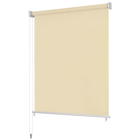 vidaXL Outdoor Roller Blind 118.1"x55.1" Cream | High-Density Polyethylene Sun Blocker | Air Flow Design | Includes Mounting Accessories