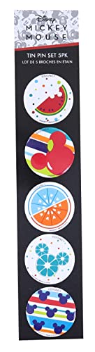 Disney Mickey Mouse Fruit 5 Piece Tin Button Set