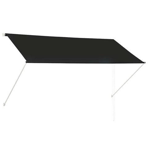 vidaXL Retractable Awning - Weather & UV, Steel Frame, Polyester Fabric with PA Coating, Adjustable Height & Angle, 98.4"x59.1" Manual-Operated Awning in Anthracite