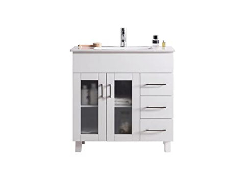 Laviva Nova 48 - Brown Cabinet Ceramic Basin Countertop