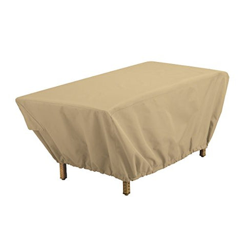Classic Accessories Terrazzo Water-Resistant 48 Inch Rectangular Patio Coffee Table Cover, Outdoor Coffee Table Cover