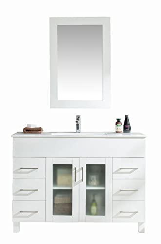 Laviva Nova 48 - White Cabinet Ceramic Basin Countertop