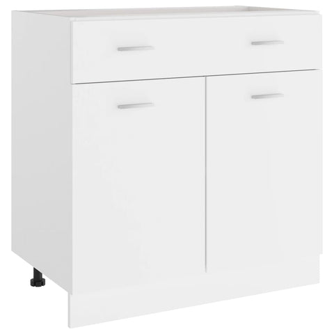 vidaXL Kitchen Drawer Bottom Cabinet in White - Scandinavian Style Organizational Unit - Made of Durable Engineered Wood - 31.5"x18.1"x32.1" - Assembly Required