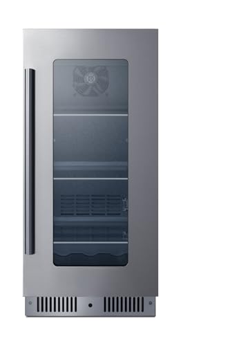 Summit 15” Beverage Center, 2.6 cu.ft. Capacity, Stainless Steel & Glass- CL156BV1CSS (Right Hand Door)