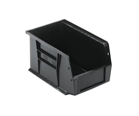 Quantum Storage Systems QUS221BK Ultra Stack & Hang Heavy Duty Part Organizer Black Bins 10" L x 6" W x 5" H 12 Pack