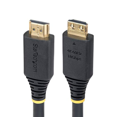 StarTech.com 35ft (10.6m) Active High Speed HDMI Cable with Gripping Connectors, 4K 60Hz/1440p 144Hz, 18Gbps, UHD HDMI 2.0 Cord, TPE Jacket
