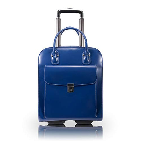 McKlein UPTOWN, Top Grain Cowhide Leather, 15" Leather Vertical Wheeled Ladies' Laptop/Computer & Tablet Business Briefcase Bag/Women's Rolling Overnight Travel Bag, Removable trolley case