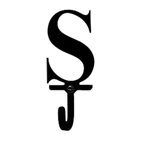 Village Wrought Iron Letter S Wall Hook Small