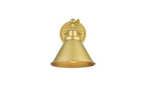 Living District Bentley 1-Light Cone Metal Bath Sconce in Brass