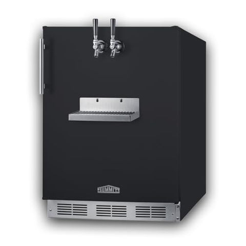 Summit 24" Undercounter Kegerator, Dual Front Beer Tap, No Drill Beer Dispenser, ADA Compliant, Black- SBC58BFRTPADA