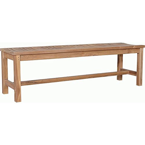 Anderson Teak Madison Backless Bench - Versatile Outdoor Seating - Extra Thick Wood 59"