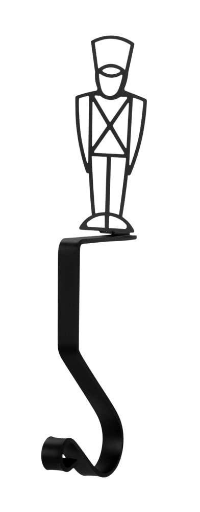 Village Wrought Iron 9 Inch Toy Soldier Christmas Stocking Hanger Fireplace Mantel Hook