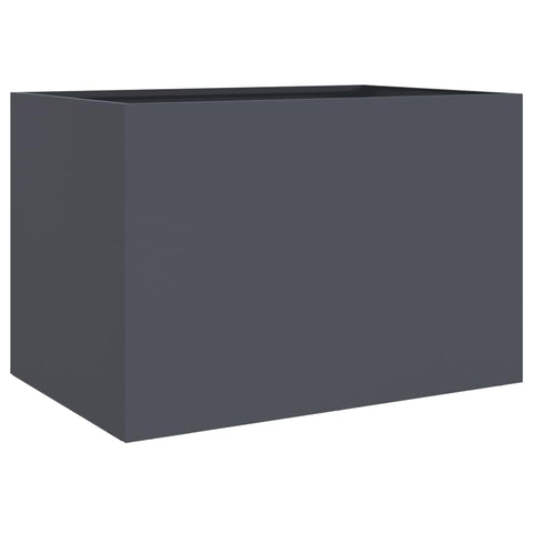 vidaXL Anthracite Steel Planter for Outdoors 24.4X18.5X18.1 in - Modern, Durable Metal - Ideal Garden and Balcony Decoration