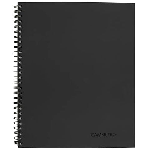Cambridge Limited Business Notebook, Meeting Format, Legal Ruled Paper, 8-1/4" x 11", 80 Sheets, Flexible Soft Touch Cover, Wirebound, Gray (06132)