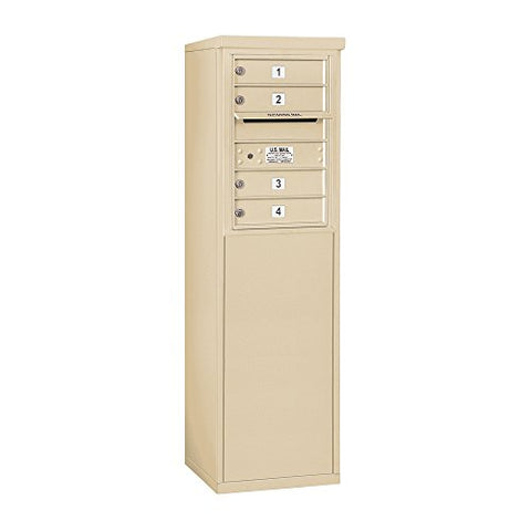 Salsbury Industries 3906S-04SFU Free Standing Horizontal 4C Mailbox, Sandstone