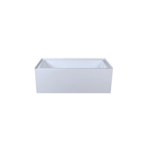 Elegant Kitchen and Bath Niklaus 30" x 60" Right Drain Resin Bathtub in White