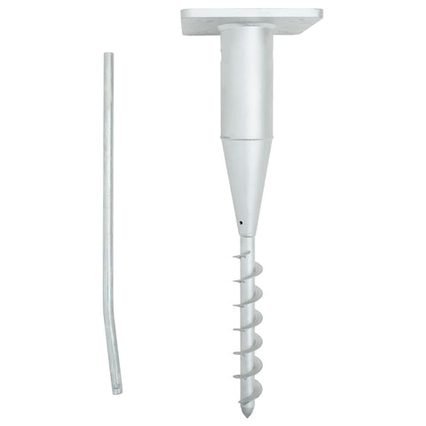 vidaXL In-Ground Parasol Base with Screw-in Rod - 6.3"x6.3"x20.5" Steel, Space-Saving, Durable, Silver, Outdoor Shade Support