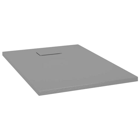 vidaXL SMC Shower Base Tray - Low-Profile Design, Skid- with Slate Stone Surface, Gray