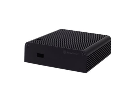 Silverstone Tek Aluminum NUC Case with Top Cover Heat-Pipe, 1x HDMI Port and 2X Display Ports - Black PT14B-H1D2