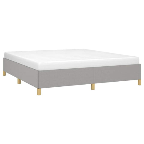 vidaXL King Size Bed Frame with Plywood Slats, Platform Bed Frame, Fabric Upholstered Mattress Foundation, No Box Spring Needed & Easy Assembly, Light Gray, Without Mattress