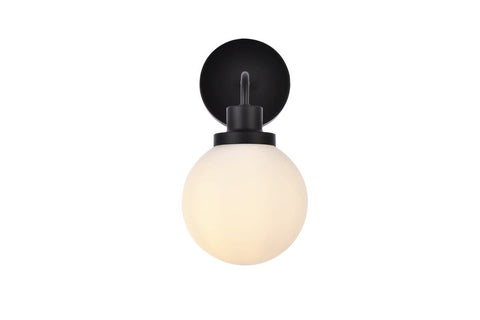 Living District Hanson 1-Light Metal Bath Sconce in Black and Frosted