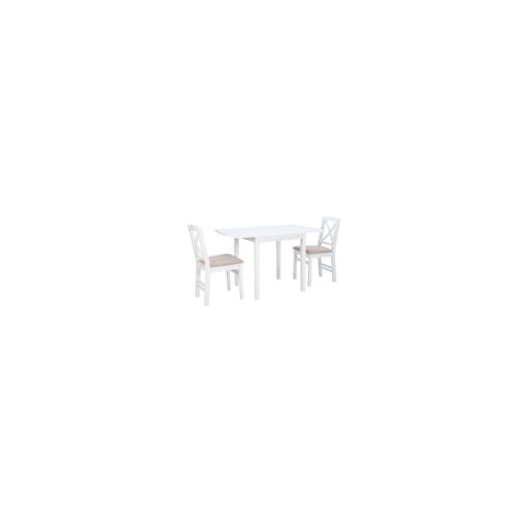 Linon Torino 3Pc Drop Leaf Dining Set White