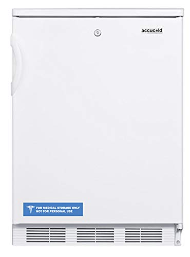 Summit Appliance FF7LWBI 24" Wide Built-In All-Refrigerator; 5.5 cu.ft; Automatic Defrost; Factory-installed Lock; Adjustable Shelves; Adjustable Thermostat; ETL-S Listed to NSF-7 Commercial Standards