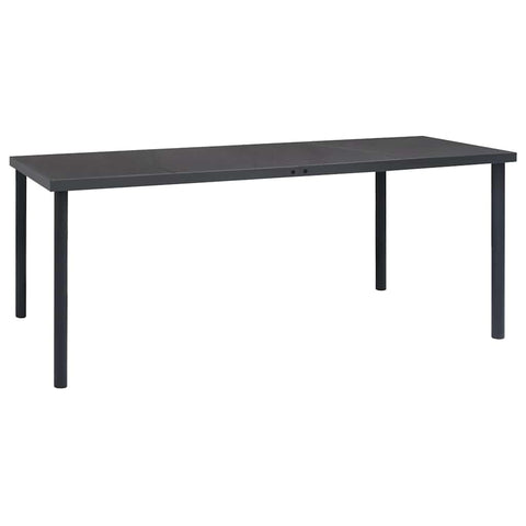 vidaXL Patio Dining Table Home Indoor Kitchen Dinner Dining Room Patio Garden Outdoor Dinner Dining Table Furniture Anthracite 74.8" Steel