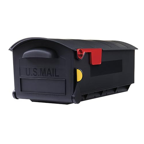 ARCHITECTURAL MAILBOXES Patriot Large Capacity, Plastic Post Mount Mailbox, Black