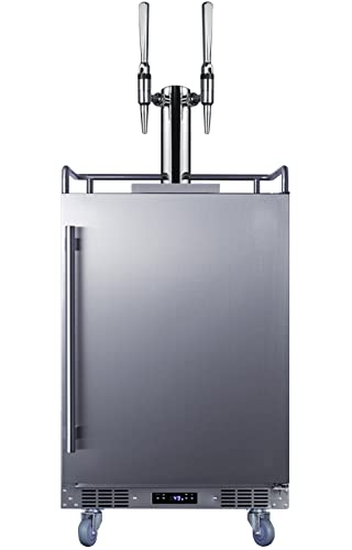 Summit Appliance SBC682NCFTWIN 24" Wide Built-in Nitro-Infused Coffee Kegerator, 5.6 cu.ft. Interior, Weatherproof, Complete Dual Tap Kit, Dual Tap System, Automatic Defrost, Digital Thermostat