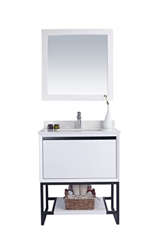 Laviva Alto 30 - White Cabinet White Quartz Countertop