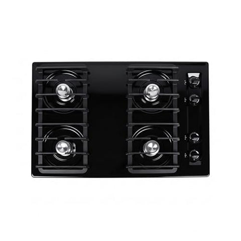 Summit 30" Gas Cooktop, 4-Burner, Electric Ignition, 115V Gas Cooktop, Black - TNL053I (Electronic Ignition)