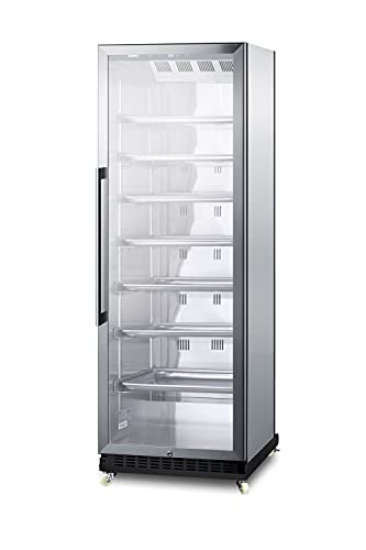 Summit Appliance SCR1401RICSS Full-Size Commercial Beverage Merchandiser with Self-closing Glass Door, Right Hand Door Swing, Sheet Pans and Adjustable Tray Supports, Stainless Steel Cabinet