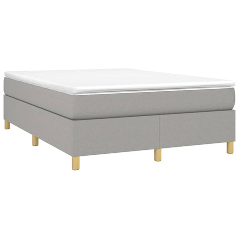 vidaXL Box Spring Bed Frame, Bedroom Furniture, Double Bed, Upholstered Platform Bed Frame, Mattress Foundation, Light Gray 59.8"x79.9" Queen Fabric