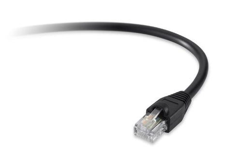 CAT5E Ethernet Patch Cable, UTP, Black, Snagless, 6INCH