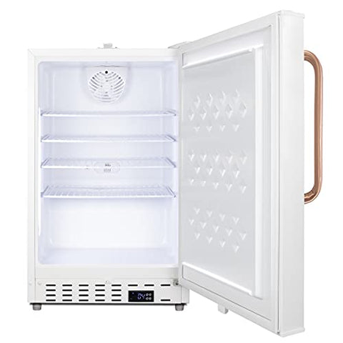 ACCUCOLD 20” Refrigerator, 3.32 cu.ft. Capacity, Undercounter, Built-in, ADA Compliant, Copper Handle, Breakroom, White - ADA404REFTBC