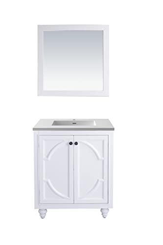 Odyssey, 30, White Cabinet Matte White Viva Stone Surface COUNTERTOP