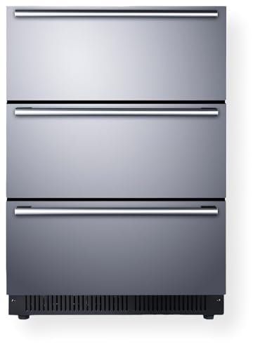 Summit 24" 3 Drawer Refrigerator, Built In Drawer refrigerator, 4.9 cu.ft, Stainless Steel- SP6DS3D