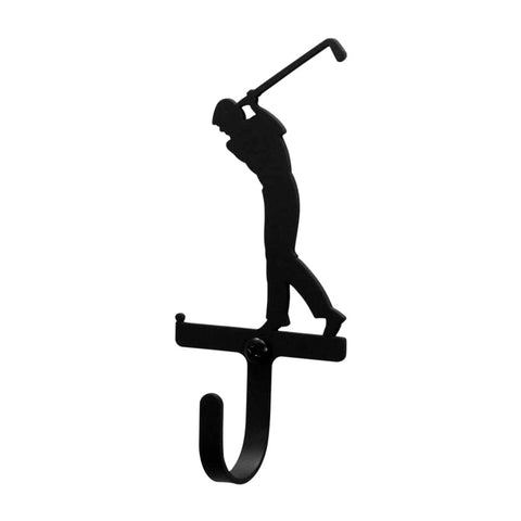 Village Wrought Iron Golfer Wall Hook Decorative Small