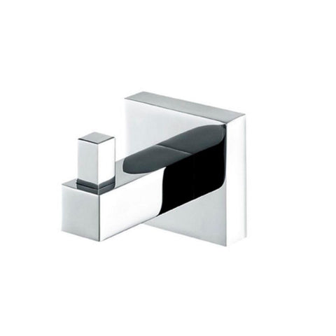 Oakestry Aqua Piazza Robe Hook Wall Mounted Modern Bathroom Towel & Robe Hanger Heavy-Duty Rust-Resistant Space-Saving Design Chrome Finish