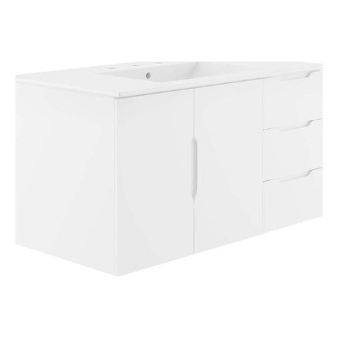 Modway Vitality 36" Bathroom Vanity, 36 Inch, White White