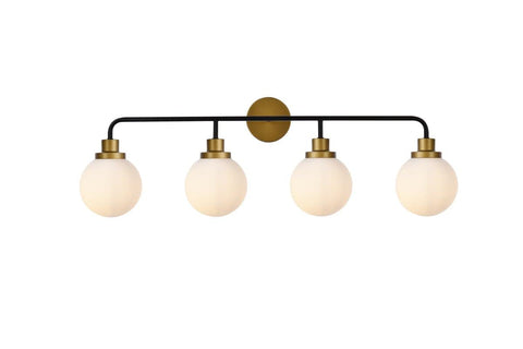 Living District Hanson 4-Light Metal Bath Sconce in Black and Brass