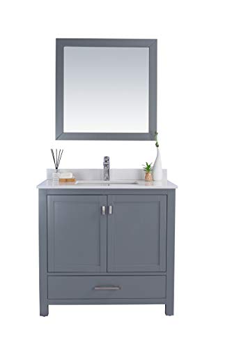 Wilson 36, Grey Cabinet White Quartz COUNTERTOP