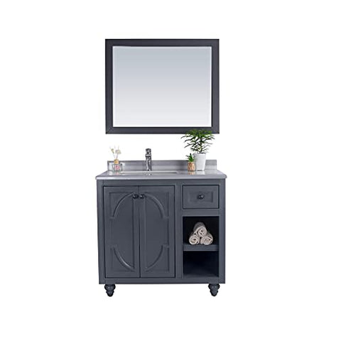 Odyssey, 36, Maple Grey Cabinet White Stripes Counter
