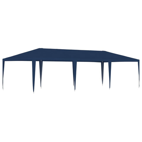 vidaXL Party Tent 13.1'x29.5' in Blue, UV and Water-Resistant Outdoor Canopy with PE Coating, Iron Frame Garden Gazebo, Ideal for Parties and Gatherings