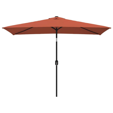 vidaXL Outdoor Parasol with Tilt & Crank System, Durable Terracotta Shade?UV-Protective Garden Umbrella with Steel Pole and Robust Ribs