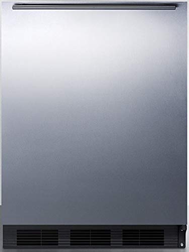 Summit Appliance FF7BKSSHHADA 24" Wide All-Refrigerator, ADA Compliant; 5.5 cu.ft; Stainless Steel Door; Automatic Defrost; Adjustable Glass Shelves; Adjustable thermostat